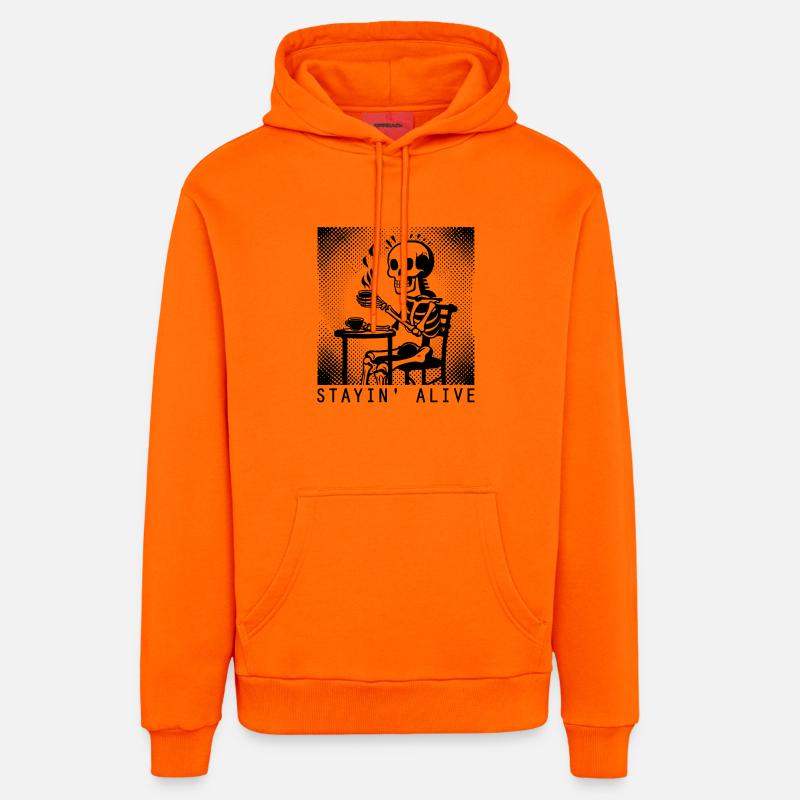 Stayin Alive - Barista - Café - Sweat à capuche bio décontracté fabriqué en UE - SUNSET ORANGE