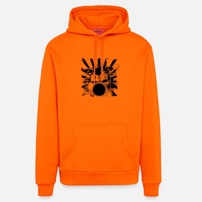 Percussion - Sweat à capuche bio décontracté fabriqué en UE - SUNSET ORANGE