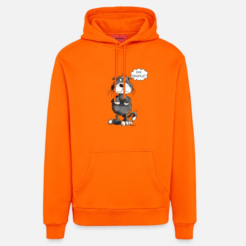 ew gens chat disant chats - Sweat à capuche bio décontracté fabriqué en UE - SUNSET ORANGE