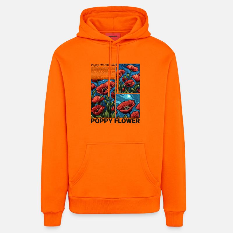 Coquelicot Nature Fleur Botanique Esthétique Cadeau - Sweat à capuche bio décontracté fabriqué en UE - SUNSET ORANGE