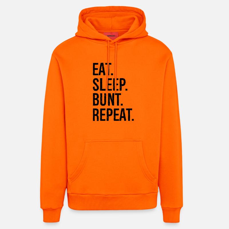 manger dormir bunt répéter - Sweat à capuche bio décontracté fabriqué en UE - SUNSET ORANGE
