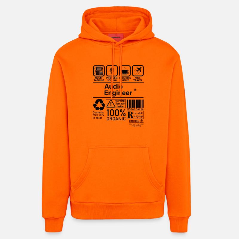 Audio Engineer multi tasking problem solving - Organic Relaxed Hoodie Made in EU - SUNSET ORANGE