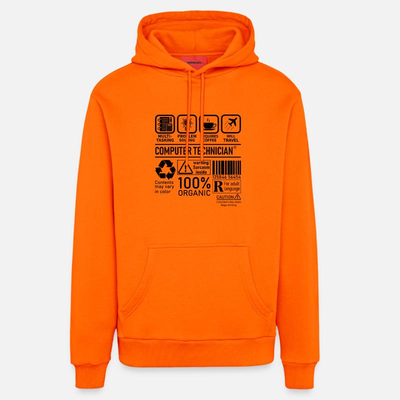Computer Technician multi tasking problem solving - Organic Relaxed Hoodie Made in EU - SUNSET ORANGE