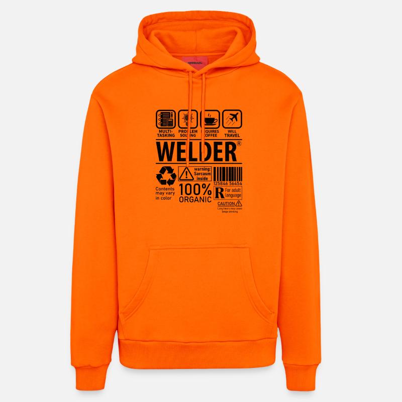 Welder multi tasking problem solving requires - Organic Relaxed Hoodie Made in EU - SUNSET ORANGE