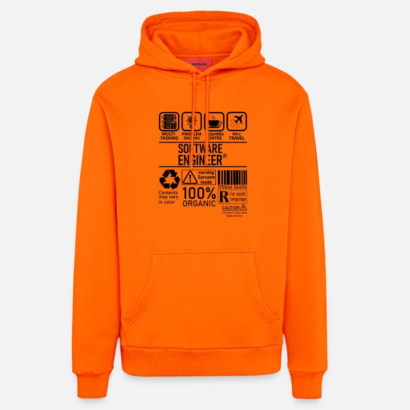 Software Engineer multi tasking problem solving - Organic Relaxed Hoodie Made in EU - SUNSET ORANGE