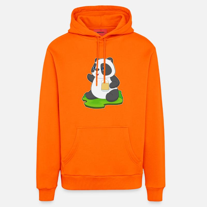 Bière Panda - Sweat à capuche bio décontracté fabriqué en UE - SUNSET ORANGE