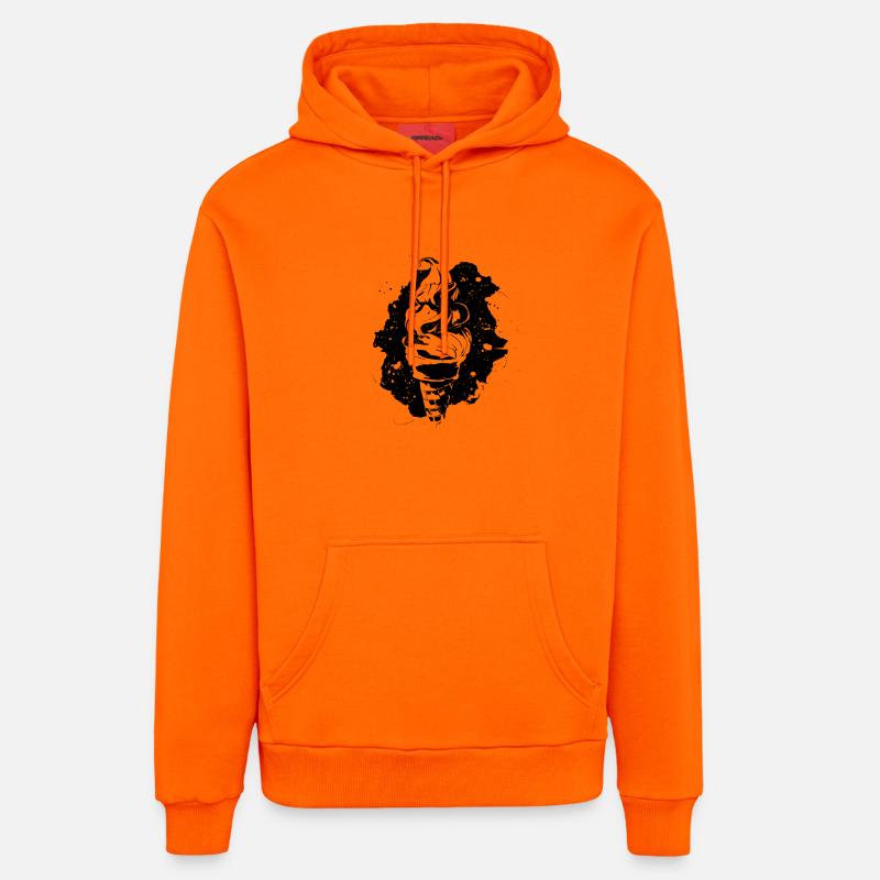 Dessin de crème glacée molle - Sweat à capuche bio décontracté fabriqué en UE - SUNSET ORANGE