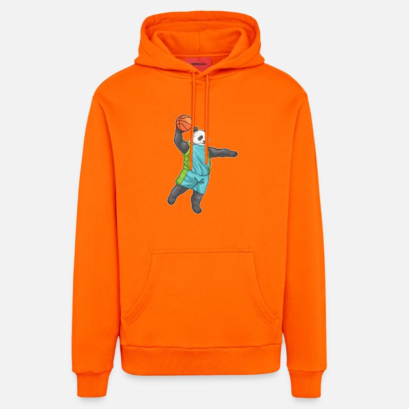 Panda Basketteur Basketteur - Sweat à capuche bio décontracté fabriqué en UE - SUNSET ORANGE