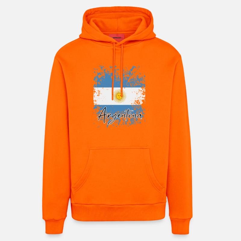 Drapeau de l’Argentine, fierté argentine - Sweat à capuche bio décontracté fabriqué en UE - SUNSET ORANGE