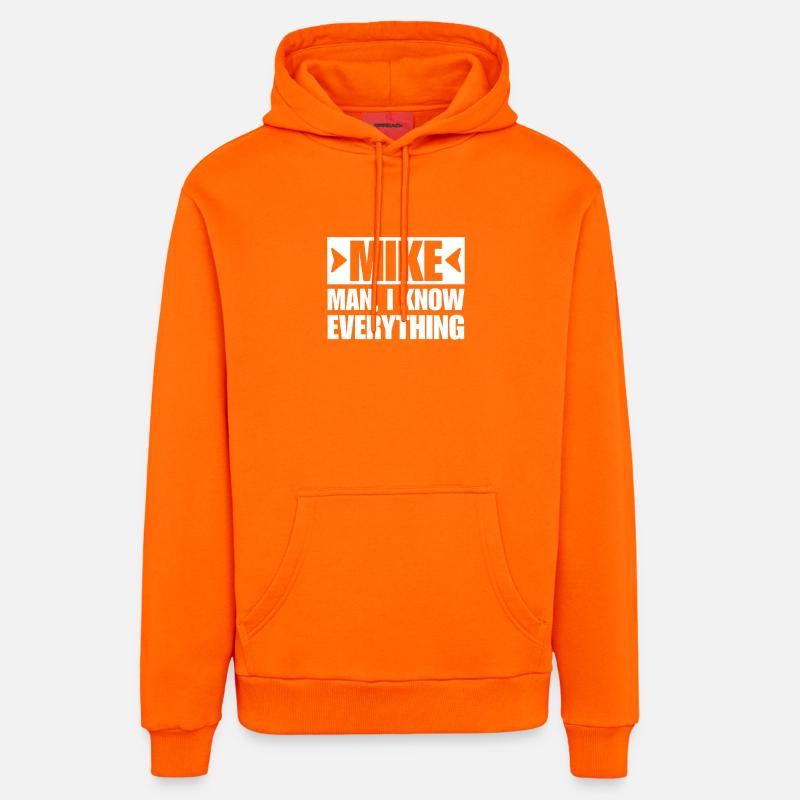 MIKE MEC : JE SAIS TOUT - Sweat à capuche bio décontracté fabriqué en UE - SUNSET ORANGE