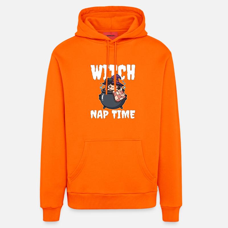 WITCH NAP TIME - WITCH HALLOWEEN - Sweat à capuche bio décontracté fabriqué en UE - SUNSET ORANGE