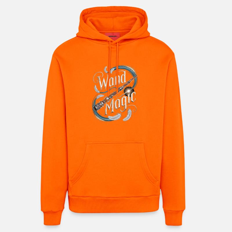 Conception de baguette magique murale - Sweat à capuche bio décontracté fabriqué en UE - SUNSET ORANGE