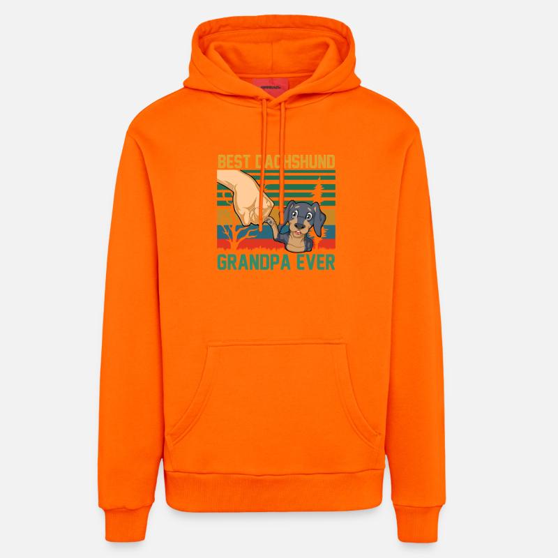 Papi teckel - Sweat à capuche bio décontracté fabriqué en UE - SUNSET ORANGE