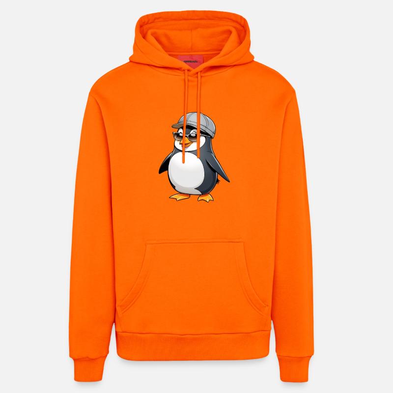 Pingu cool avec style - Sweat à capuche bio décontracté fabriqué en UE - SUNSET ORANGE