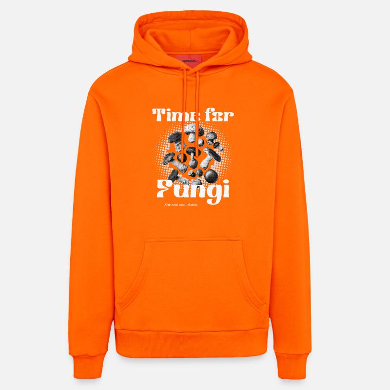 Pilze - C’est l’heure des champignons - Sweat à capuche bio décontracté fabriqué en UE - SUNSET ORANGE