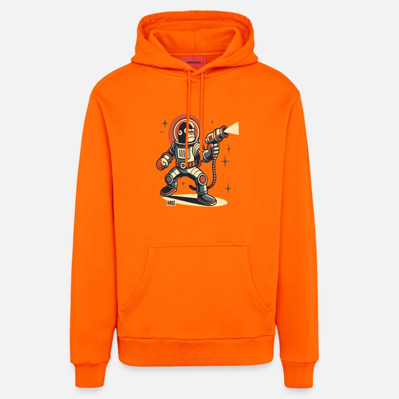 Space Monkey astronaute Blaster laser - Sweat à capuche bio décontracté fabriqué en UE - SUNSET ORANGE