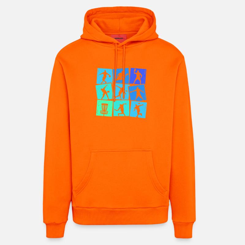 Disc Golf Discgolf Enfants Hommes Garçons - Sweat à capuche bio décontracté fabriqué en UE - SUNSET ORANGE