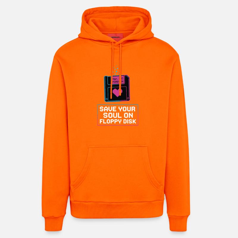 Sauvez votre âme sur disquette - Sweat à capuche bio décontracté fabriqué en UE - SUNSET ORANGE