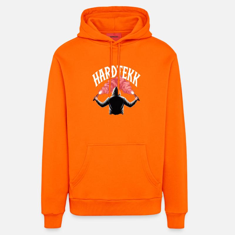 Hardtekk Tekke Allemagne de l’Est - Sweat à capuche bio décontracté fabriqué en UE - SUNSET ORANGE