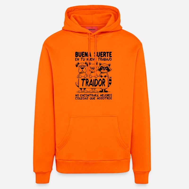 Adieu Collègue - Sweat à capuche bio décontracté fabriqué en UE - SUNSET ORANGE