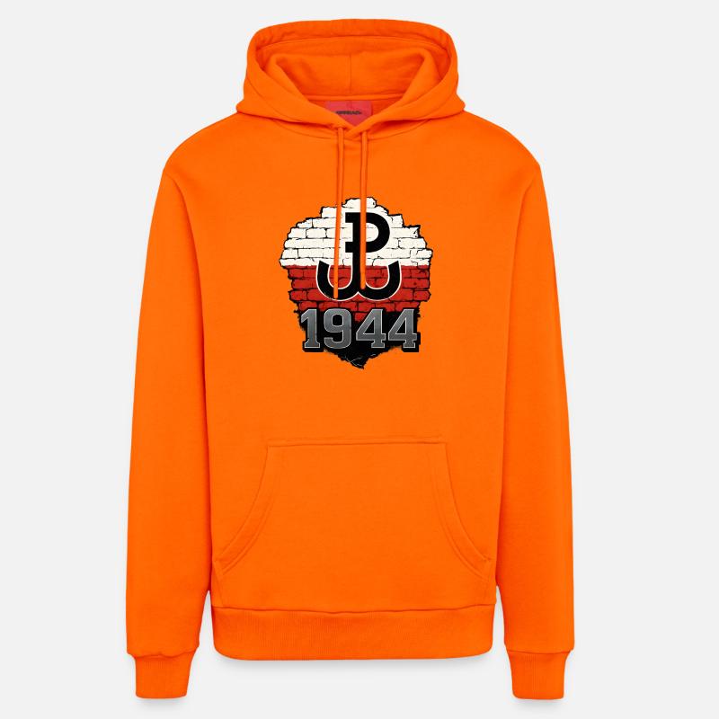 Polska Walcząca 1944 Conception murale - Sweat à capuche bio décontracté fabriqué en UE - SUNSET ORANGE