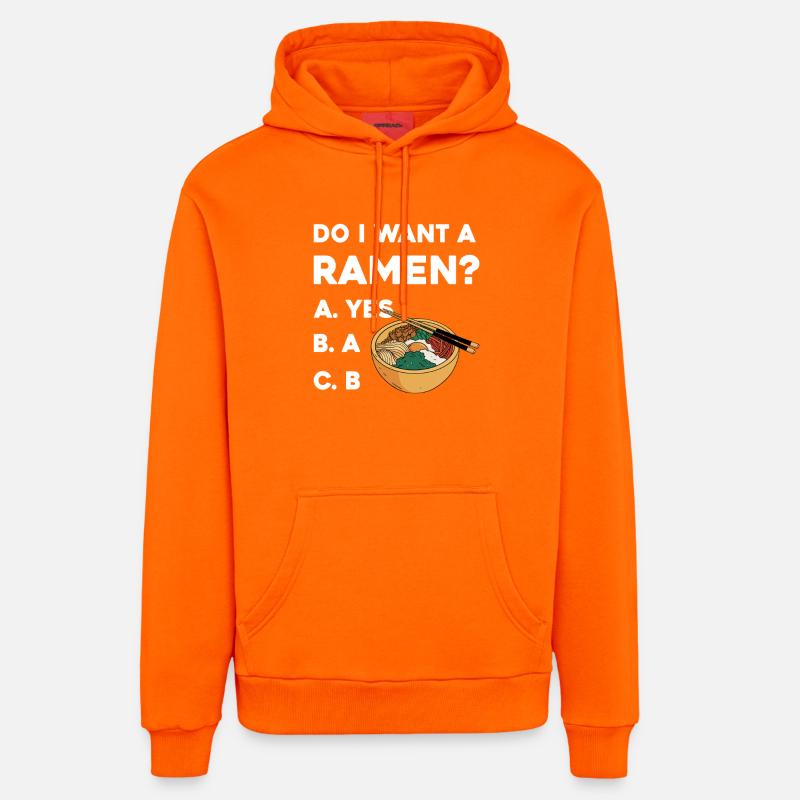 Ramen Wahl Shirt: Yes oder B - Organic Relaxed Hoodie Made in EU - SUNSET ORANGE