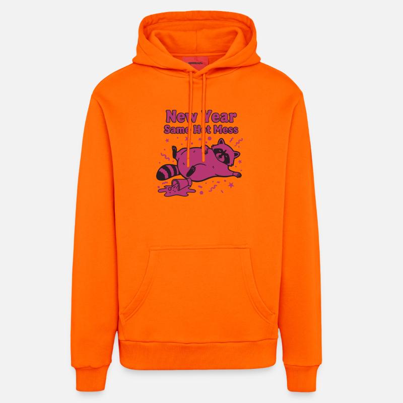 Neujahr Same Hot Mess Celebration 2025 - Organic Relaxed Hoodie Made in EU - SUNSET ORANGE