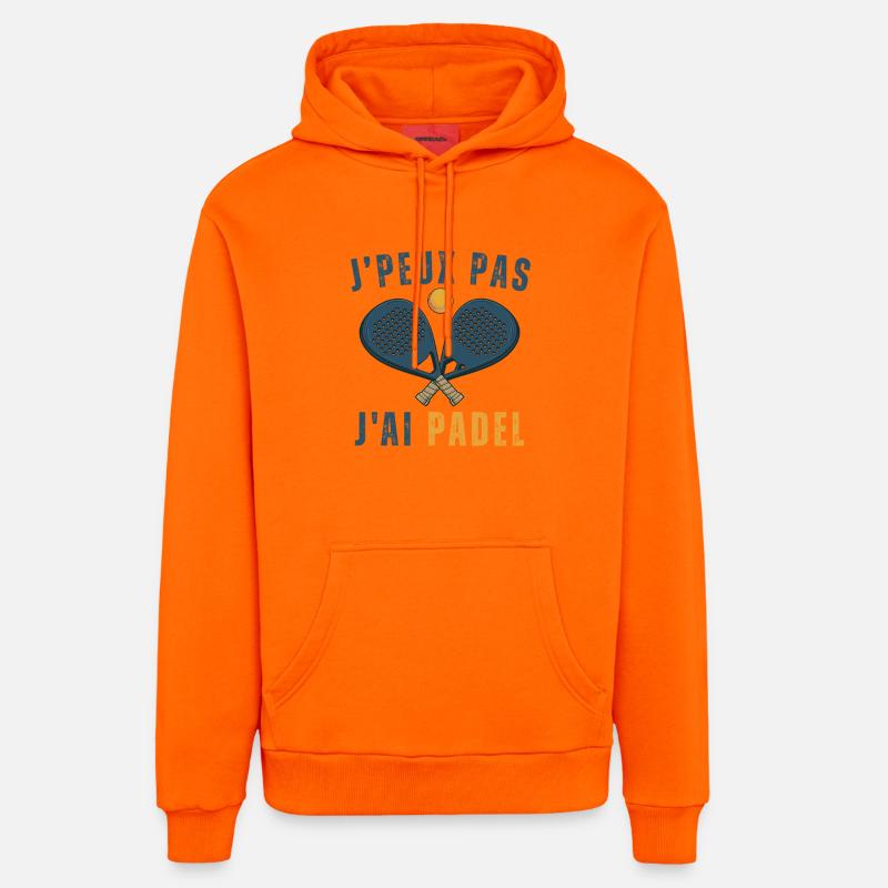 Je peux pas j ai padel - Sweat à capuche bio décontracté fabriqué en UE - SUNSET ORANGE