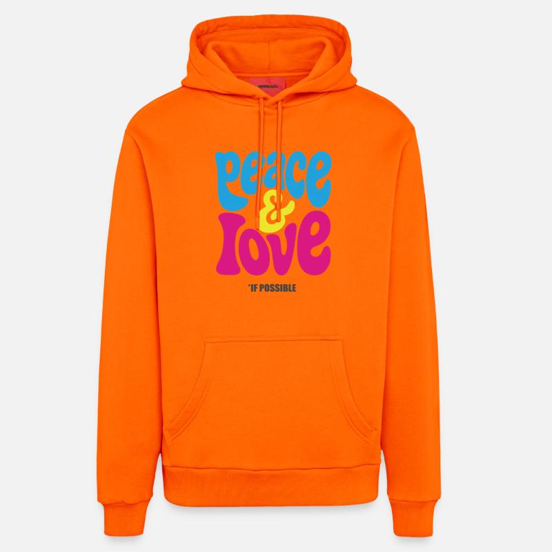 PEACE LOVE #4 - let's talk - Sweat à capuche bio décontracté fabriqué en UE - SUNSET ORANGE