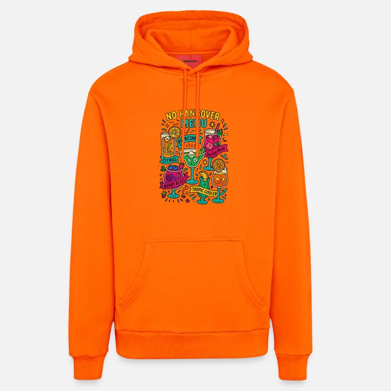 Pas de menu hangar, carte mocktail - Sweat à capuche bio décontracté fabriqué en UE - SUNSET ORANGE