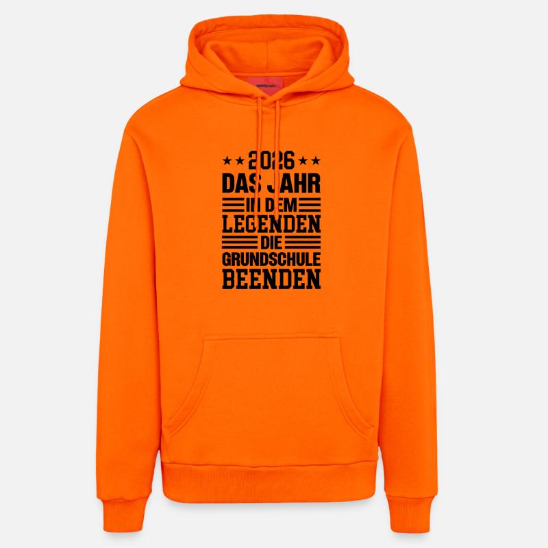 Année 2026 Legends End École primaire - Sweat à capuche bio décontracté fabriqué en UE - SUNSET ORANGE