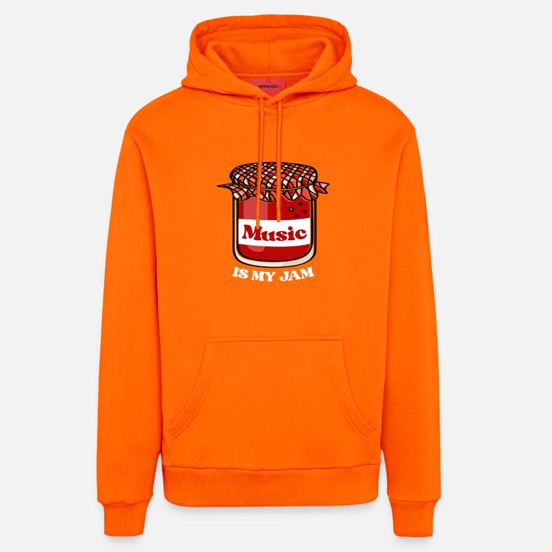 Pot Music Jam – Jam de partitions - Sweat à capuche bio décontracté fabriqué en UE - SUNSET ORANGE