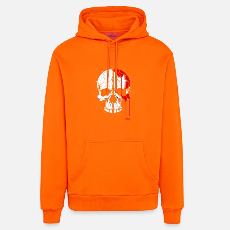 Skull with cool effect - Organic Relaxed Hoodie Made in EU - SUNSET ORANGE