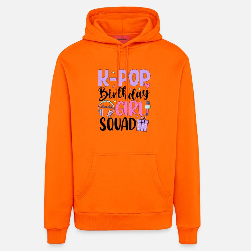 Équipe des filles d’anniversaire K Pop - Sweat à capuche bio décontracté fabriqué en UE - SUNSET ORANGE