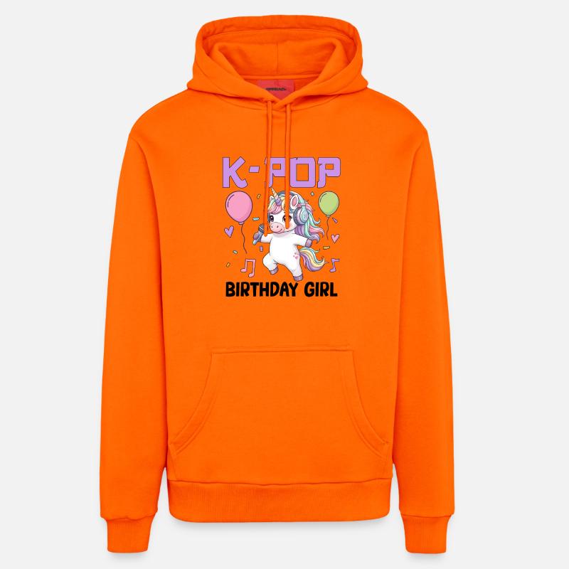 Fille d’anniversaire de K Pop - Sweat à capuche bio décontracté fabriqué en UE - SUNSET ORANGE