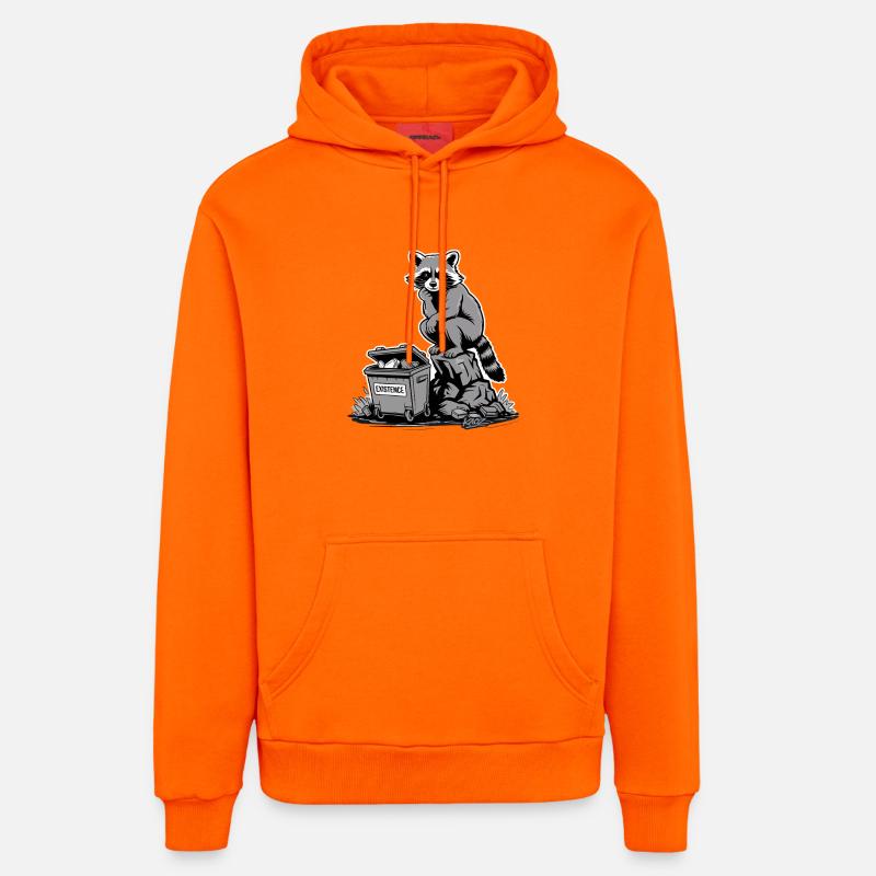 Existence Conteneur à Ratons laveurs - Sweat à capuche bio décontracté fabriqué en UE - SUNSET ORANGE