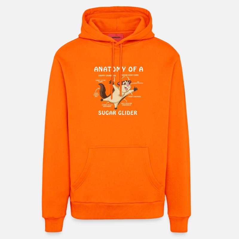 Chemise anatomique Sugar Glider - Sweat à capuche bio décontracté fabriqué en UE - SUNSET ORANGE