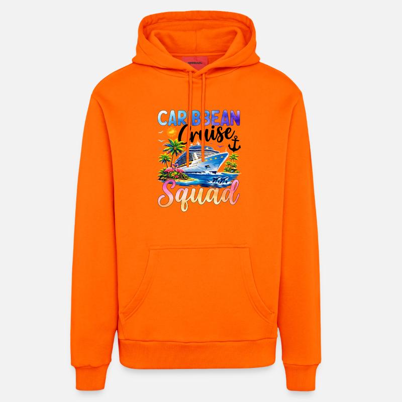 Équipe de croisière dans les Caraïbes - Sweat à capuche bio décontracté fabriqué en UE - SUNSET ORANGE
