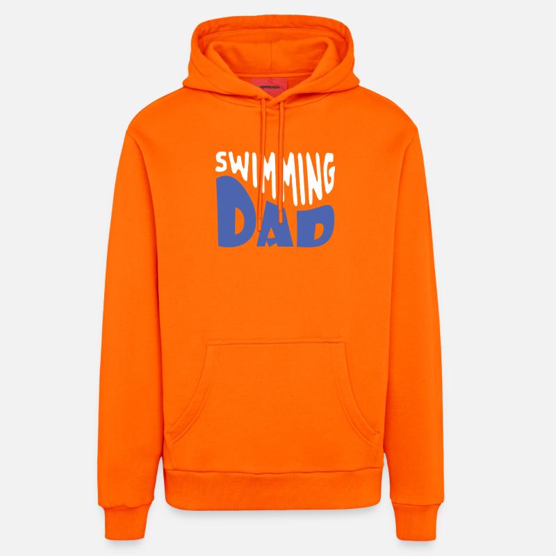 Papa de la natation - Sweat à capuche bio décontracté fabriqué en UE - SUNSET ORANGE