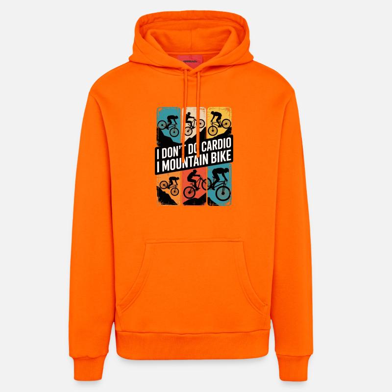 VTT, Descente, Action du cyclisme - Sweat à capuche bio décontracté fabriqué en UE - SUNSET ORANGE