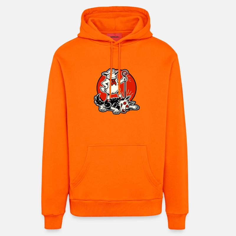 Héros mouton avec un escroc - Sweat à capuche bio décontracté fabriqué en UE - SUNSET ORANGE
