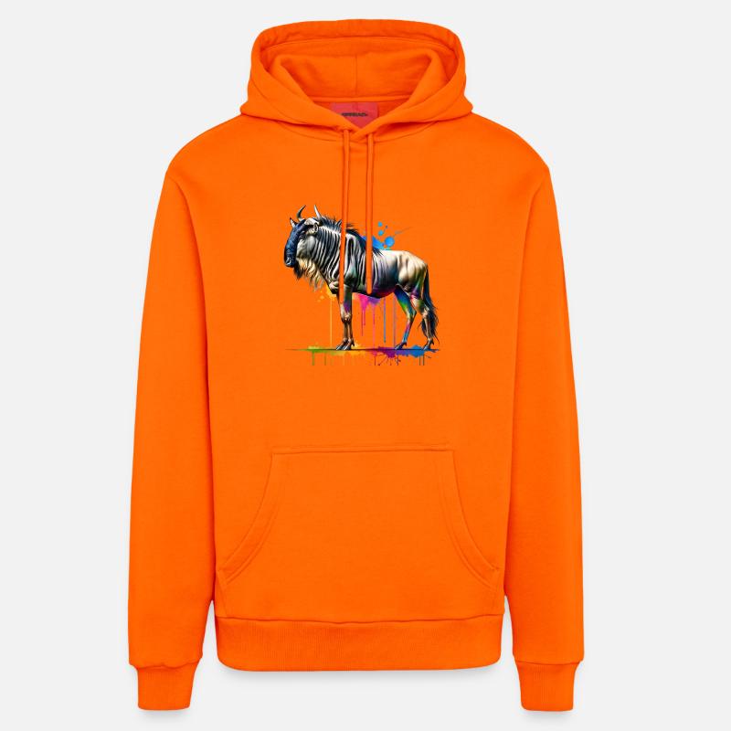 Cadeau GNU - Sweat à capuche bio décontracté fabriqué en UE - SUNSET ORANGE