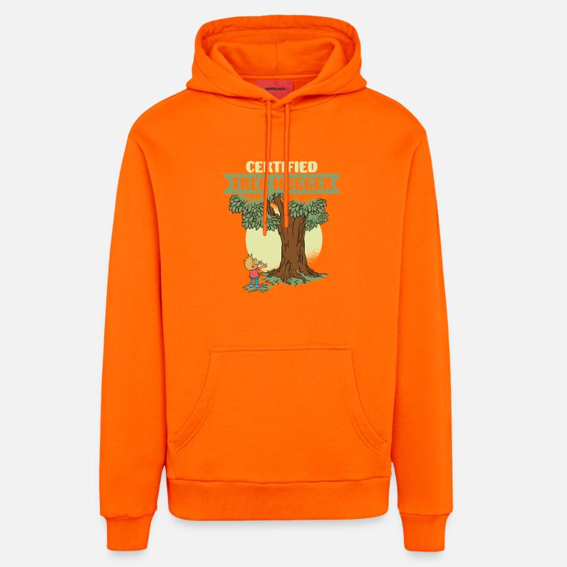 Écologue Écologie Certifié Écroissage d’Arbres - Sweat à capuche bio décontracté fabriqué en UE - SUNSET ORANGE