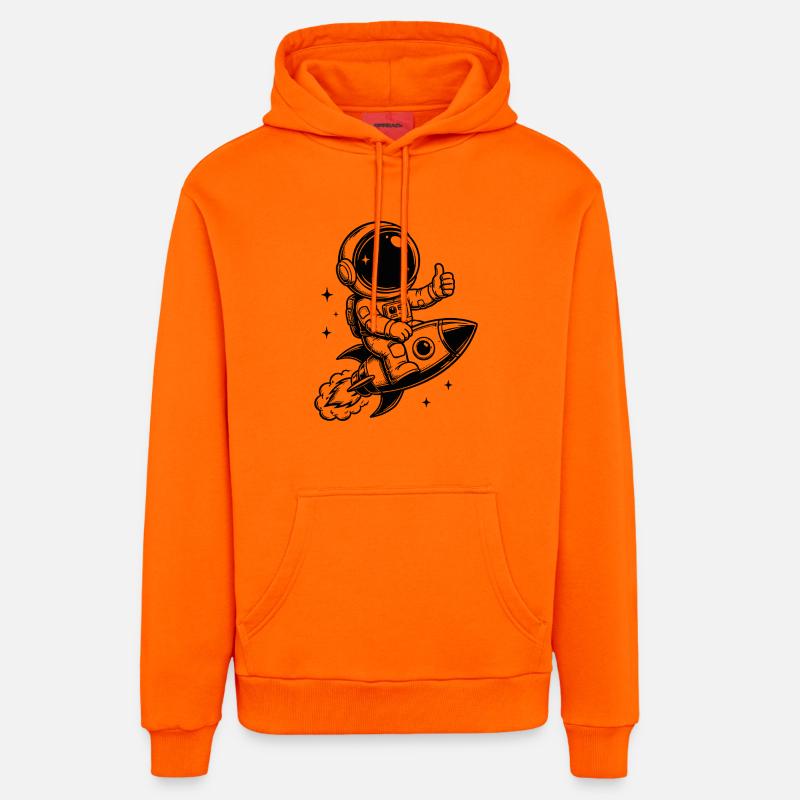Astronaute en aventure spatiale - Sweat à capuche bio décontracté fabriqué en UE - SUNSET ORANGE