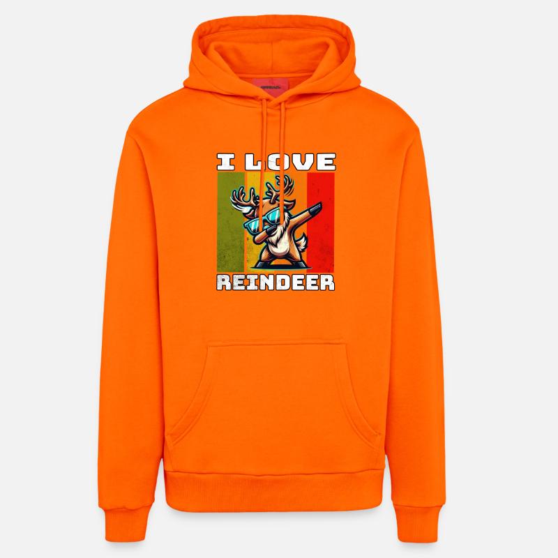 Rentier de renne - Sweat à capuche bio décontracté fabriqué en UE - SUNSET ORANGE