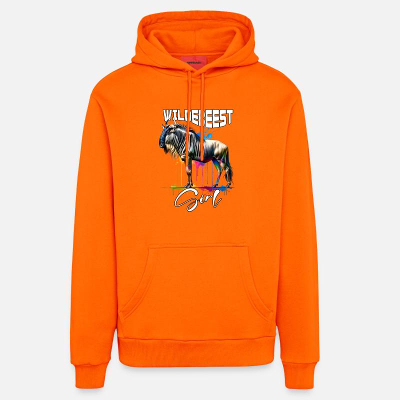 Wildebeest Mädchen Gnu - Organic Relaxed Hoodie Made in EU - SUNSET ORANGE