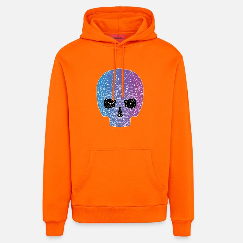 Tête de mort galactique - Sweat à capuche bio décontracté fabriqué en UE - SUNSET ORANGE