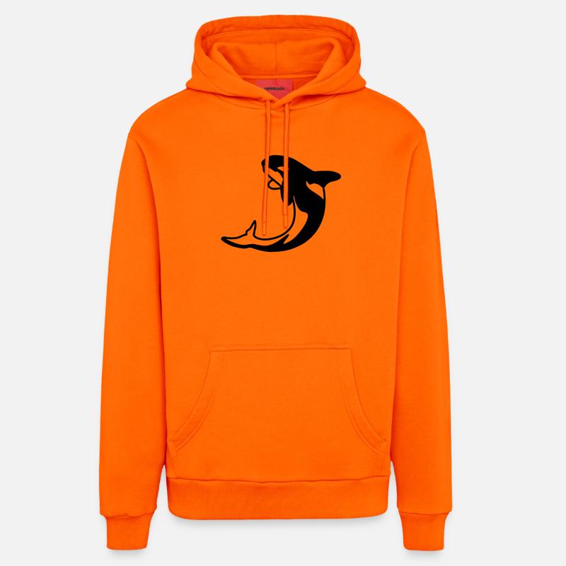 Orca - Killerwal - Sweat à capuche bio décontracté fabriqué en UE - SUNSET ORANGE