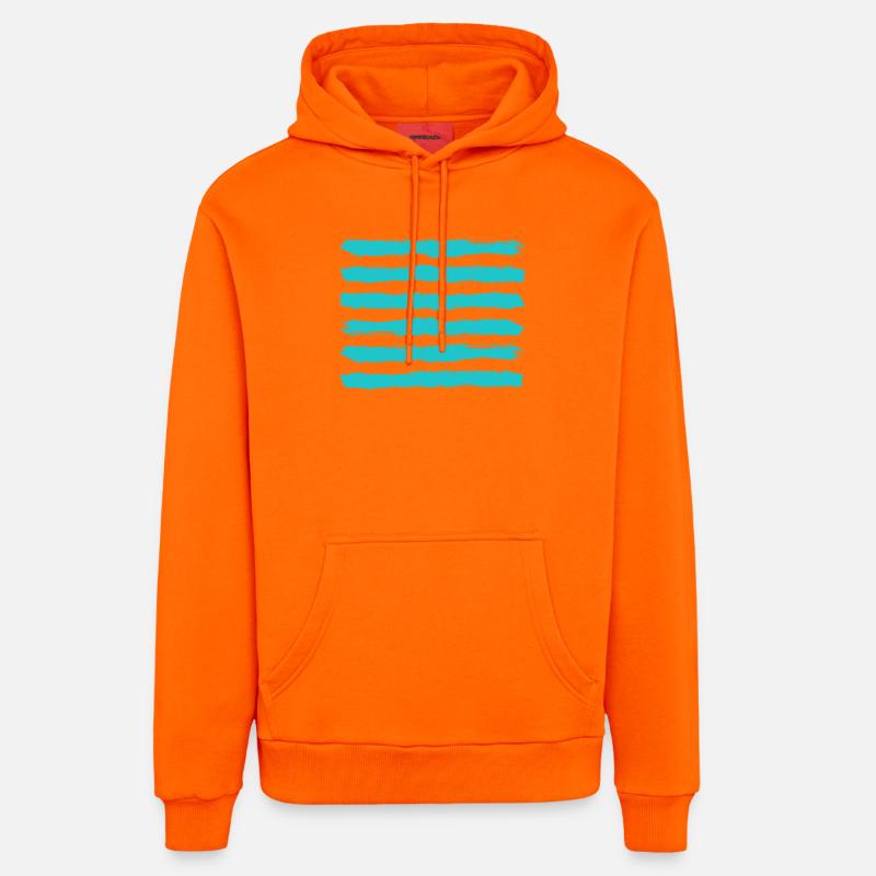 La ligne bleue - Dessin de bande - Sweat à capuche bio décontracté fabriqué en UE - SUNSET ORANGE