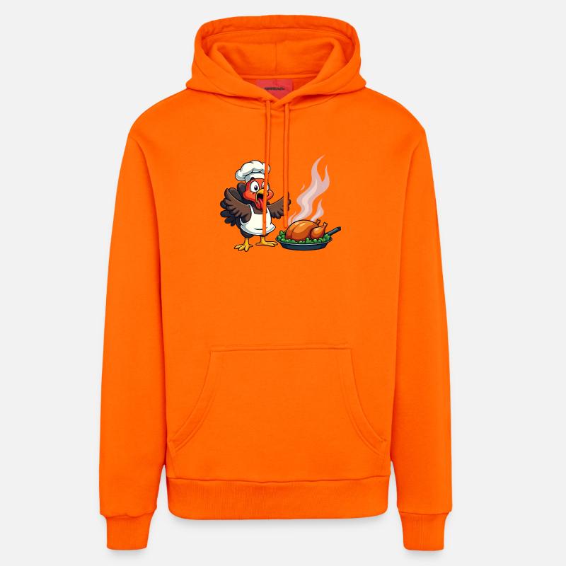 Cuisinier de dinde de Thanksgiving - Sweat à capuche bio décontracté fabriqué en UE - SUNSET ORANGE